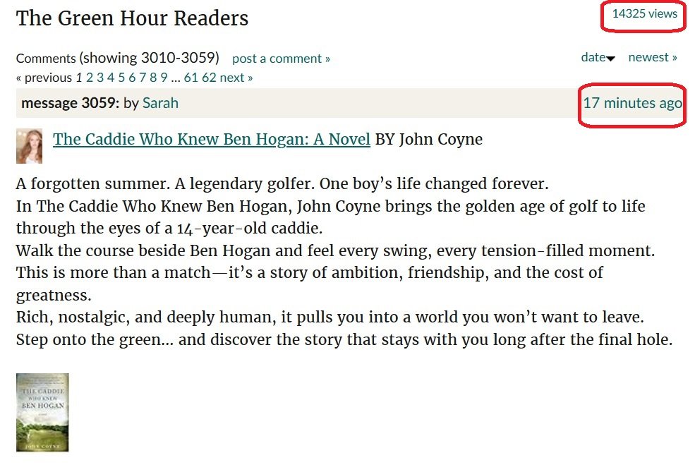 The Green Hour Readers Goodreads discussion proof